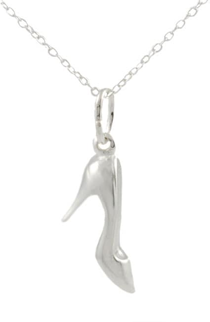 Sterling Silver Stiletto Shoe Pendant Necklace  