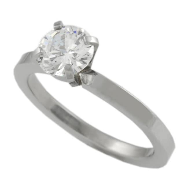 Stainless Steel Solitaire CZ Ring  