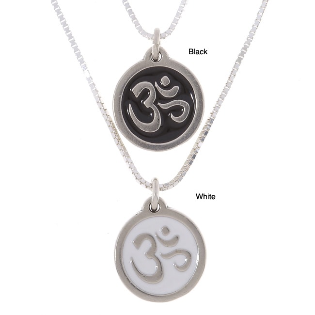 Sterling Silver Charming Life Sanskrit Om Charm Necklace   