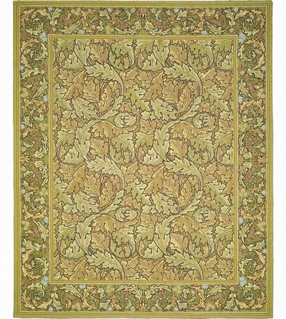 Nourison Hand-hooked Bijoux Green Wool Rug (9'9 x 13'9) - 9'9" x 13'9"