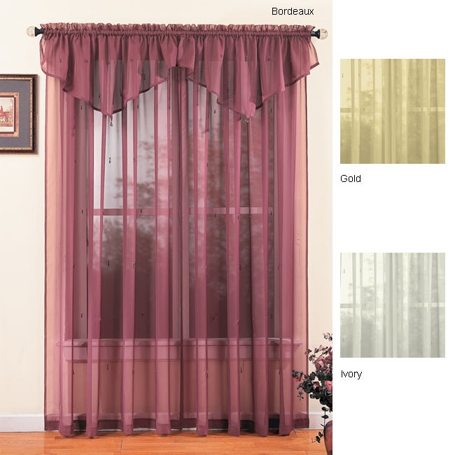 Crystal Sheer 63 inch Rod Pocket Curtain Pair  