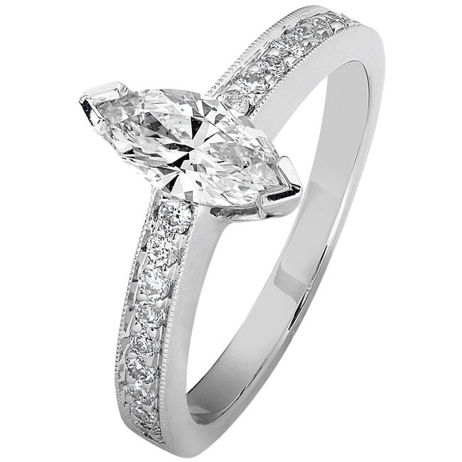 14k Gold 7/8ct TDW Marquise Diamond Engagement Ring (H I, SI I1 