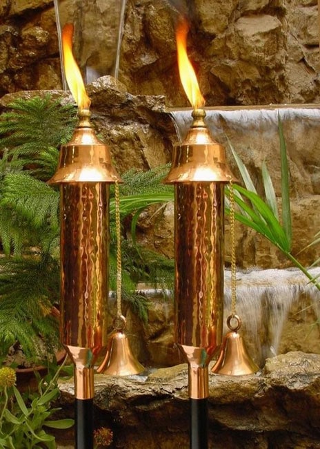 Elegante Hammered Copper Torches (Set of 2)  