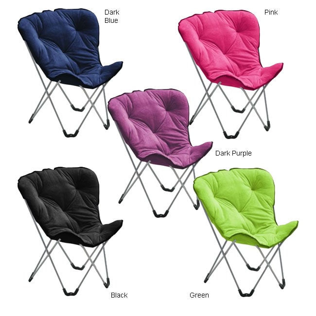 Plush Cushioned Folding Butterfly Chair  