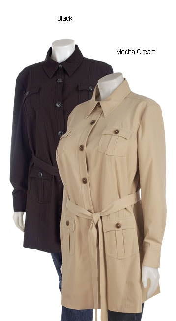 Kristen Marie Plus Size Belted Safari Jacket  