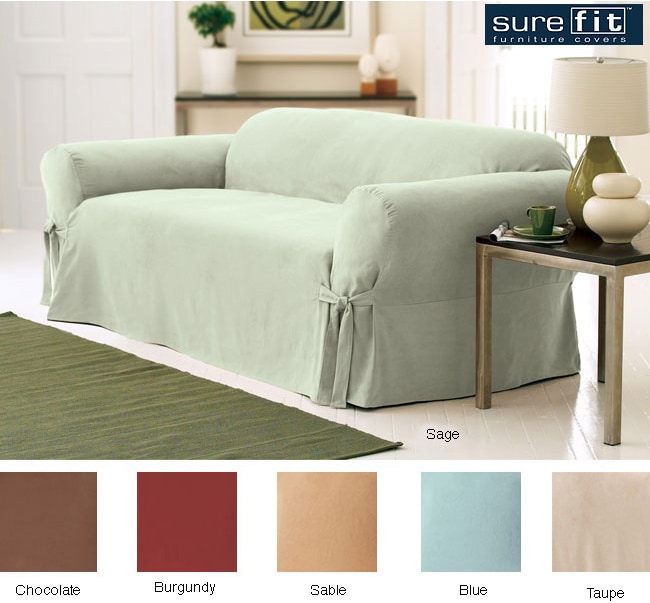 Sure Fit Smooth Suede Washable Loveseat Slipcover  