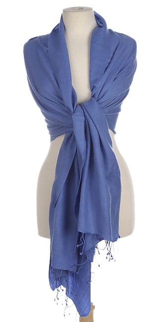 Iris Blue Pashmina and Silk Shawl (Pack of 6)