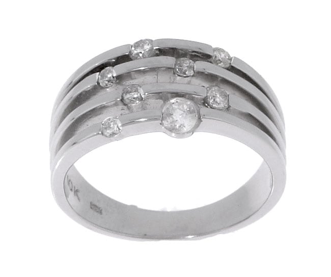 10k White Gold 1/2ct Diamond TDW Bamboo Ring  