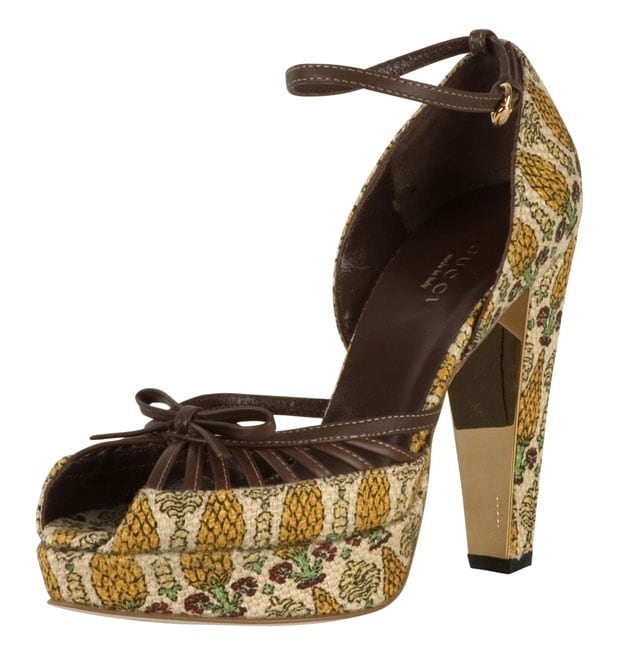 Gucci Pineapple Print Platform Pumps  