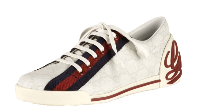 Gucci Boulevard Logo Jacquard Lace Up Sneakers  