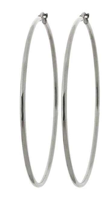 14k White Gold Large Hoop Earrings 14k White Gold Large Hoop Earrings