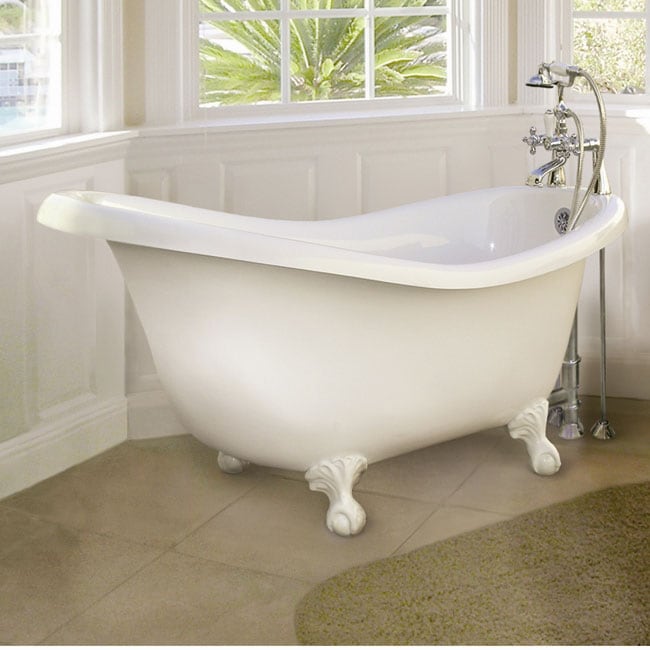 Ascot White Clawfoot Slipper Bathtub Package  