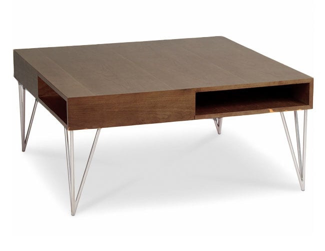 Snap Walnut Large Square Coffee Table  