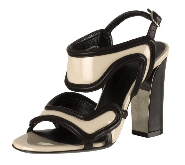 Balenciaga Beige Patent Leather Sandals  