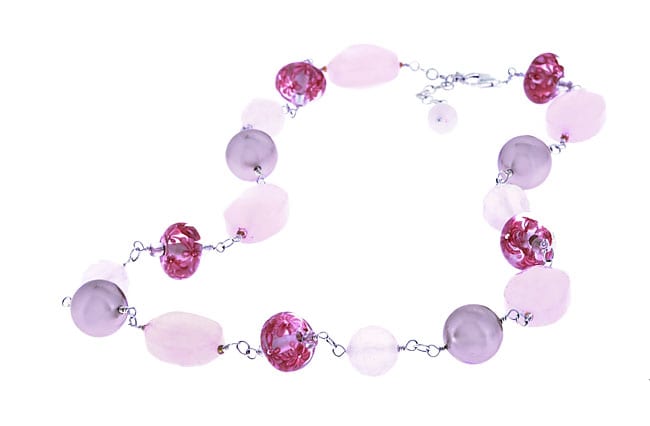   Life Chunky Rose Quartz and Pink Bead Necklace  