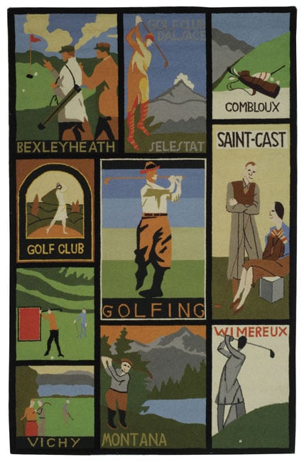 Safavieh Handmade Vintage Golf Poster Wool Rug - 5'3 x 8'3