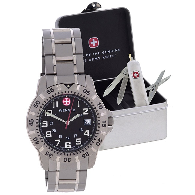 Wenger Swiss Army Knife and Titanium Watch Gift Set - Free  