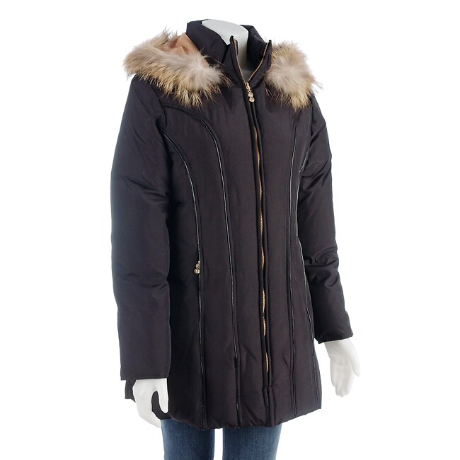 Liz Claiborne Down Jacket with Fur Trim - 10576720 - Overstock.com ...