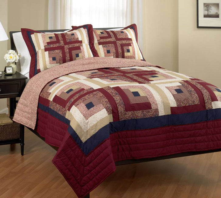 Shop Log Cabin Quilt Set King Ships To Canada Overstock