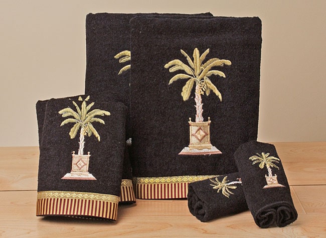 Avanti Banana Palm Black Towels (Set of 6)  