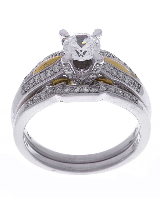 14k Two tone Gold 1ct TDW Diamond Wedding Ring Set (G H, I1 