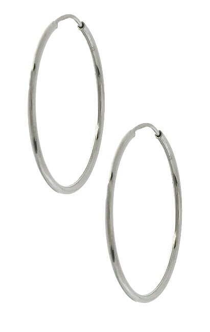 14k White Gold Endless Hoop Earrings Free Shipping Today 14k White Gold Endless Hoop Earrings
