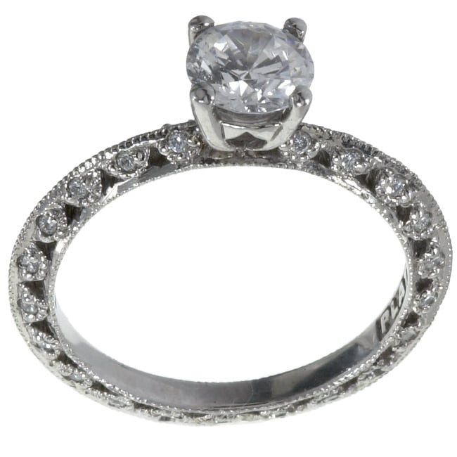 Tacori Platinum CZ Center 1/5ct TDW Diamond Ring (G, VS)   