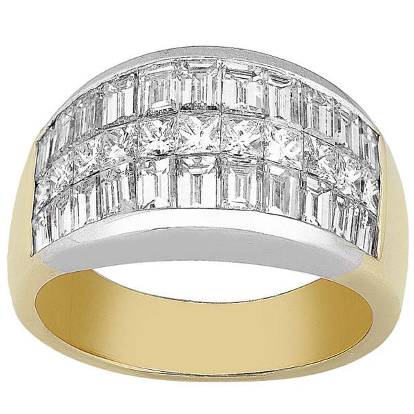 Platinum & 18k Gold 2 7/8ct TDW Diamond Wedding Band (G H, VS SI