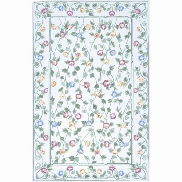 Hand-hooked Country Heritage Wool Rug (8' x 11') - 1'6" x 2'6"