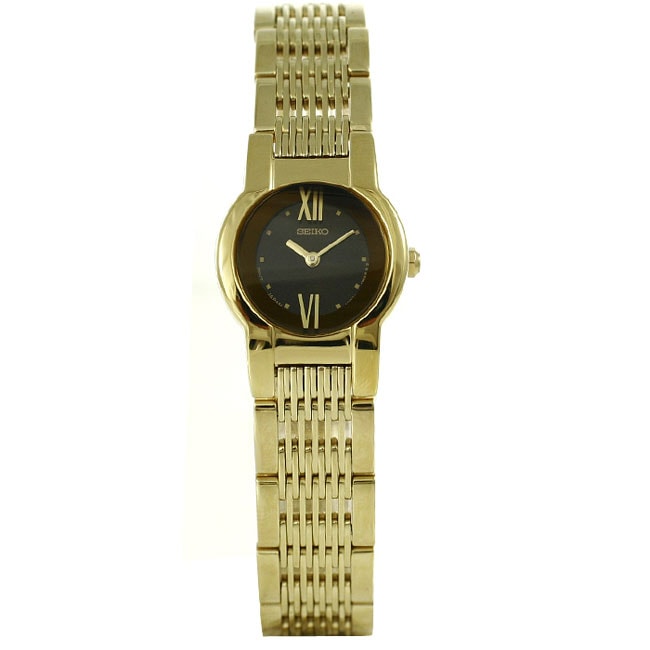 Seiko Womens Brown Dial Goldtone Watch