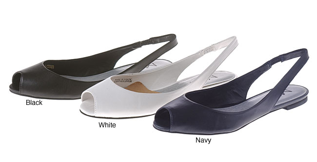 open toe slingback flats