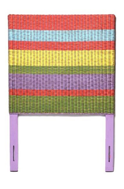 Multicolor Stripe Wicker Twin size Headboard  