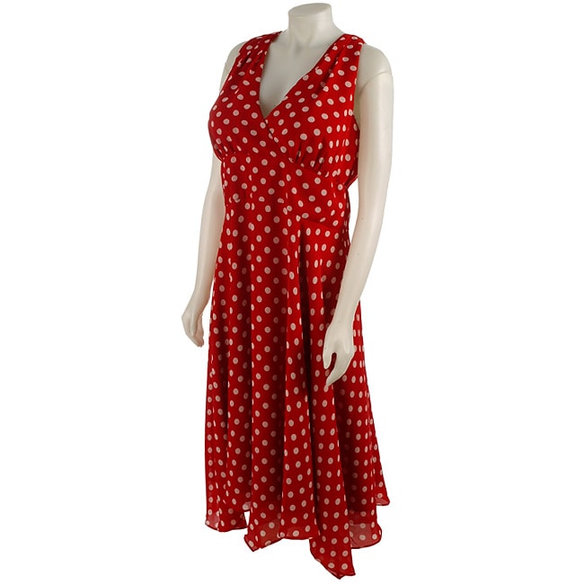 Donna Ricco Plus Size Polka Dot Halter Dress - Free Shipping Today ...