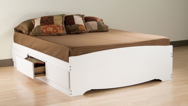 Winslow White Queen Platform Storage Bed  