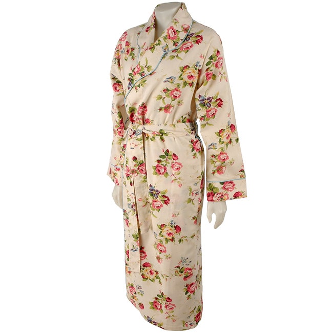 Crabtree & Evelyn Sanded Twill Floral Robe Free Shipping Today 10688369