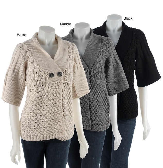 Knit Bell Sleeve Cardigan Sweater  