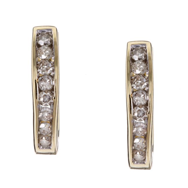 10k Yellow Gold 1/4ct Diamond Hoop Earrings ( K L, I3 )   