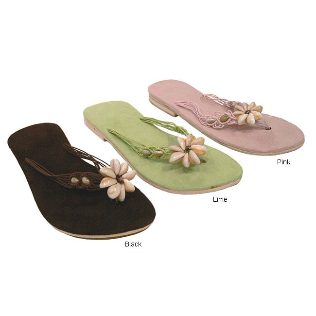 Journee Collection MicroSuede Seashell Flip Flops  