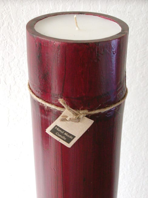 Thick Bamboo Candle Stand with Scented Candle (Thailand)   