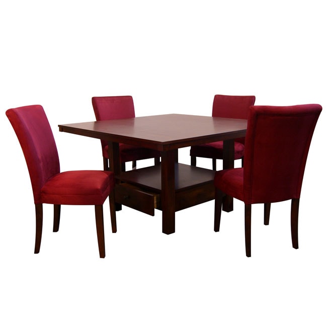 Aiden Red Parson 5 piece Dining Set  