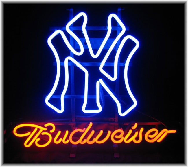 Budweiser New York Yankees Neon Bar Sign  