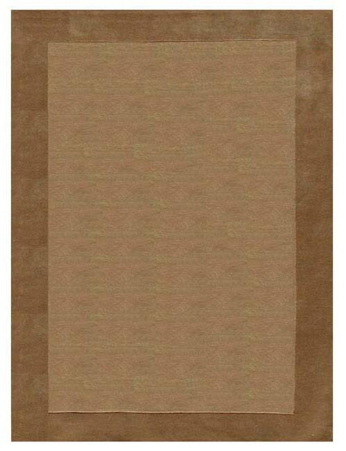 Hand-tufted Tan Border Wool Rug (5' x 8')