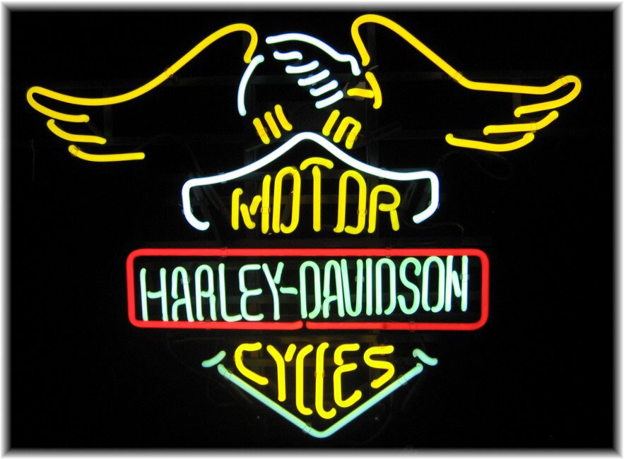 Harley Davidson Small Eagle Neon Bar Sign - Free Shipping Today ...