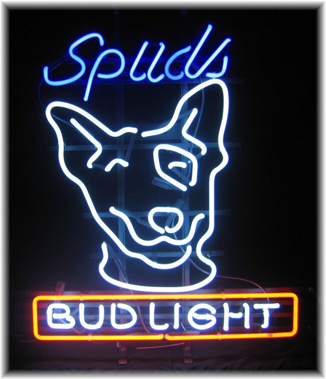 Bud Light Spuds MacKenzie Neon Bar Sign  