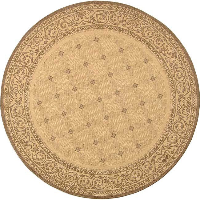 Indoor/ Outdoor Bay Natural/ Brown Rug (53 Round)