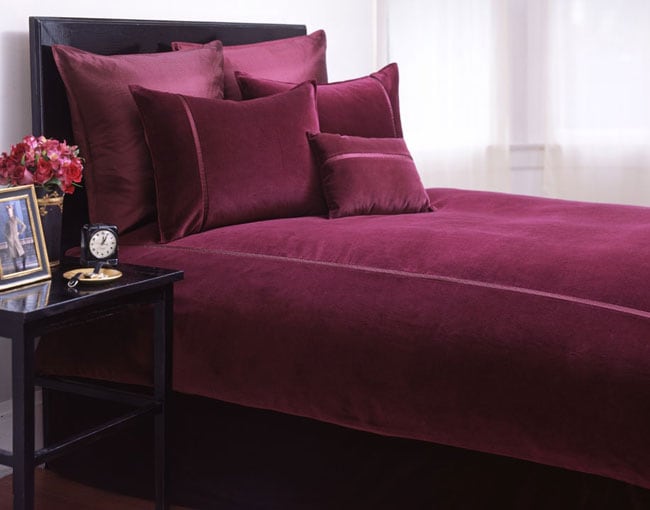 Soft Velvet Merlot Duvet Cover Set  