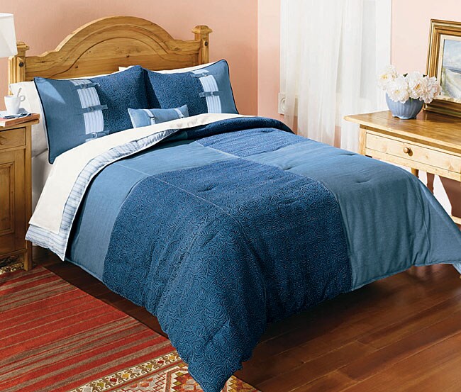 Denim Blocks 3-piece Mini Comforter Set - Free Shipping Today ...