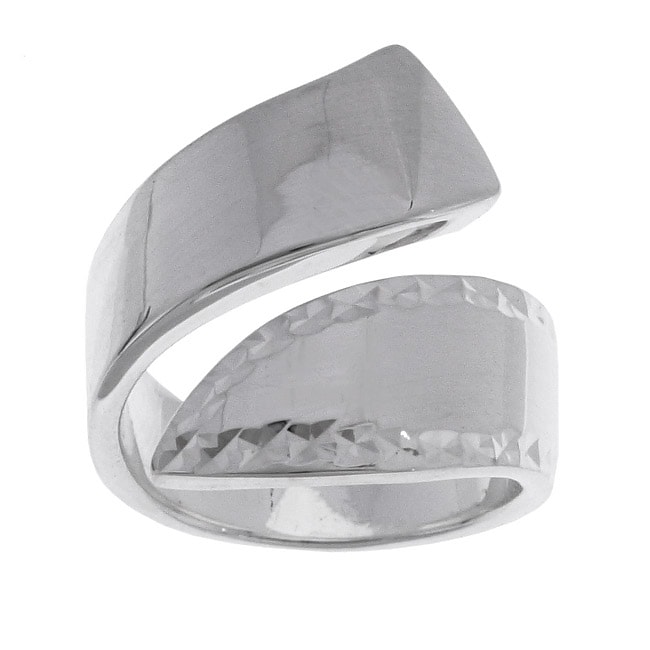 Sterling Silver Diamond Cut Wrap Around Ring  