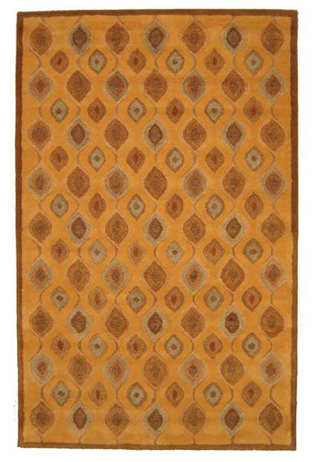 Hand tufted Wool Blocks Rug (5 X 8)