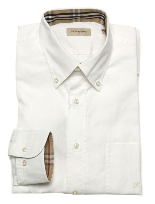 Burberry Men's Cream Dress Shirt - 10718807 - Overstock.com Shopping ...
